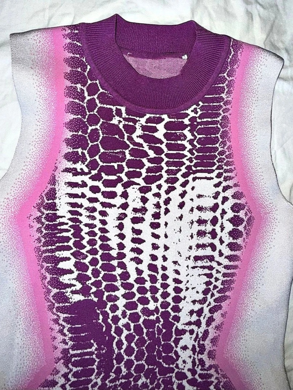 PH5 Brooklyn Wavy Asymmetric Dress Purple Knit No Tags - Picture 4 of 14